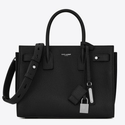 Saint Laurent Baby Sac de Jour Souple Bag In Black Grained Leather TDBS28747