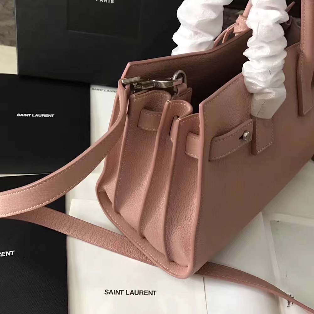 Saint Laurent Baby Sac de Jour Souple Bag In Nude Grained Leather TDBS28748