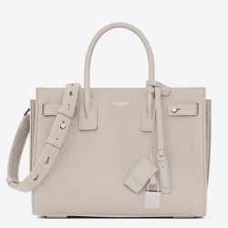 Saint Laurent Baby Sac de Jour Souple Bag In White Grained Leather TDBS28749