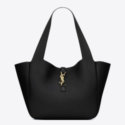 Saint Laurent Bea Tote Bag in Black Grained Leather  TDBS28822