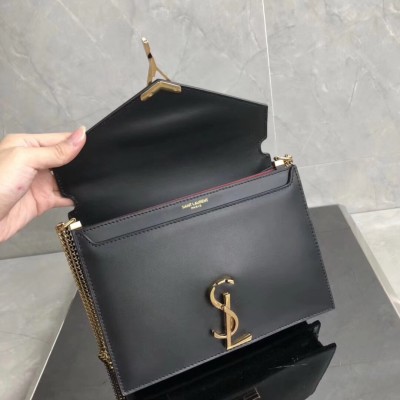 Saint Laurent Black Cassandra Monogram Clasp Bag TDBS28683