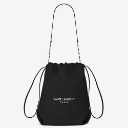 Saint Laurent Black Teddy Drawstring Bag TDBS28773