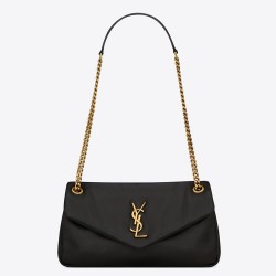 Saint Laurent Calypso Shoulder Bag In Black Lambskin TDBS28550