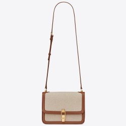 Saint Laurent Carre Satchel Bag In Beige Canvas TDBS28760