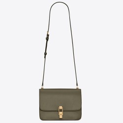 Saint Laurent Carre Satchel Bag In Olive Leather TDBS28765