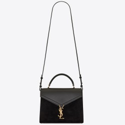 Saint Laurent Cassandra Medium Bag In Black Suede TDBS28531