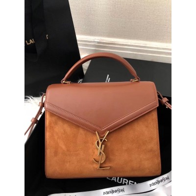 Saint Laurent Cassandra Medium Bag In Brown Suede TDBS28533