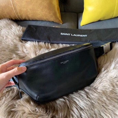 Saint Laurent Classic Belt Bag In Soft Black Leather TDBS28502