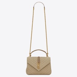 Saint Laurent College Medium Bag In Linen Canvas TDBS28540