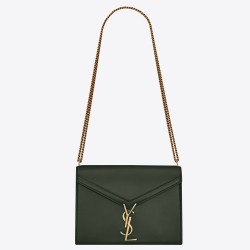 Saint Laurent Dark Green Cassandra Monogram Clasp Bag TDBS28686