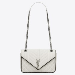 Saint Laurent Dove Medium Monogram Satchel Bag TDBS28687