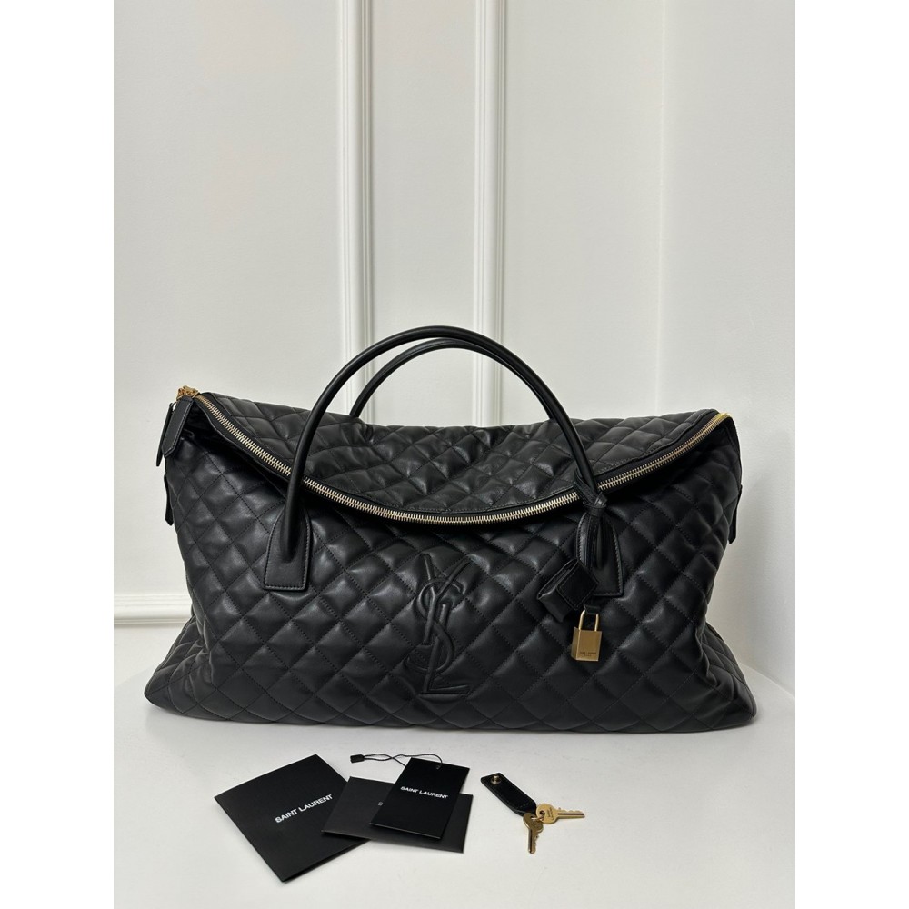 Saint Laurent Es Giant Travel Bag In Black Quilted Leather TDBS28595