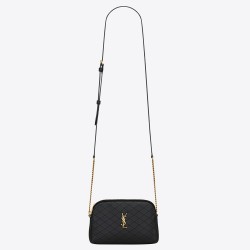 Saint Laurent Gaby Zipped Pouch in Black Quilted Lambskin  TDBS28727