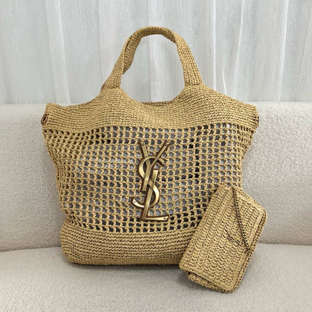 Saint Laurent Icare Maxi Shopping Bag in Naturel Raffia TDBS28779