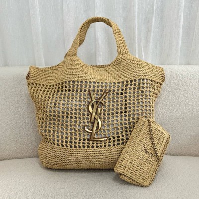 Saint Laurent Icare Maxi Shopping Bag in Naturel Raffia TDBS28779