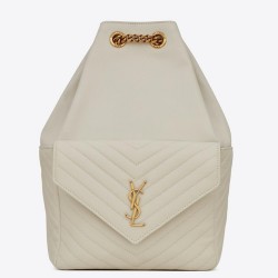 Saint Laurent Joe Backpack In White Lambskin TDBS28494