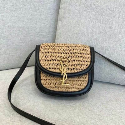 Saint Laurent Kaia Small Bag In Raffia and Leather TDBS28632