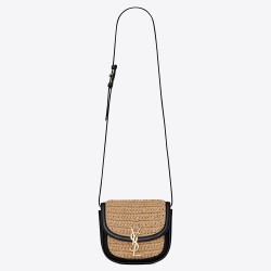 Saint Laurent Kaia Small Bag In Raffia and Leather TDBS28632