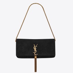 Saint Laurent Kate 99 Shoulder Bag In Black Suede TDBS28553