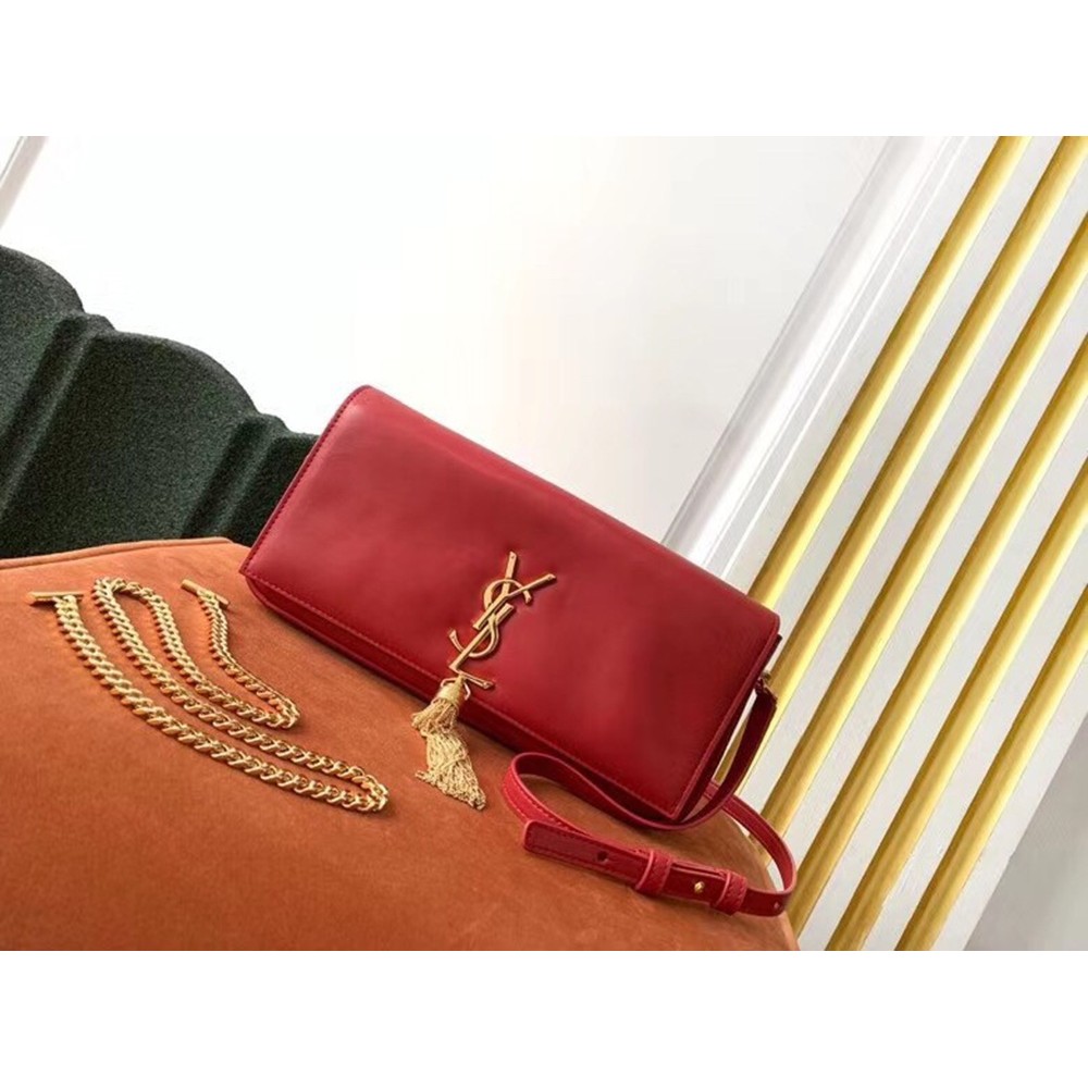 Saint Laurent Kate 99 Shoulder Bag In Red Lambskin TDBS28555