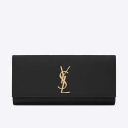 Saint Laurent Kate Clutch In Black Grained Leather TDBS28556