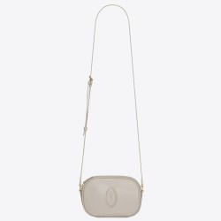 Saint Laurent LE 61 Camera Bag In White Leather TDBS28567