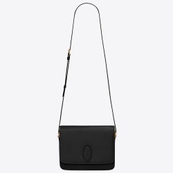 Saint Laurent LE 61 Medium Saddle Bag In Black Leather TDBS28657