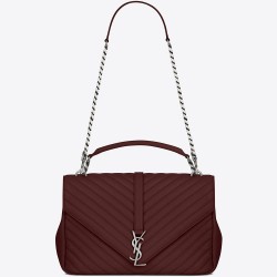 Saint Laurent Large Bordeaux College Shoulder Bag TDBS28541