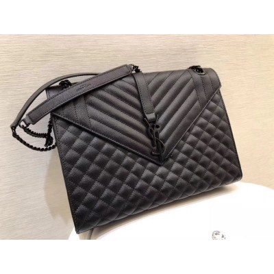 Saint Laurent Large Envelope All Black Bag TDBS28606