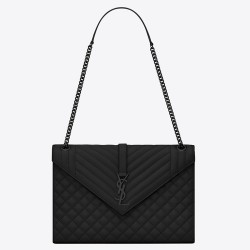 Saint Laurent Large Envelope All Black Bag TDBS28606