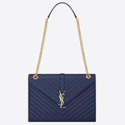 Saint Laurent Large Monogramme Envelope Navy Shoulder Bag TDBS28559