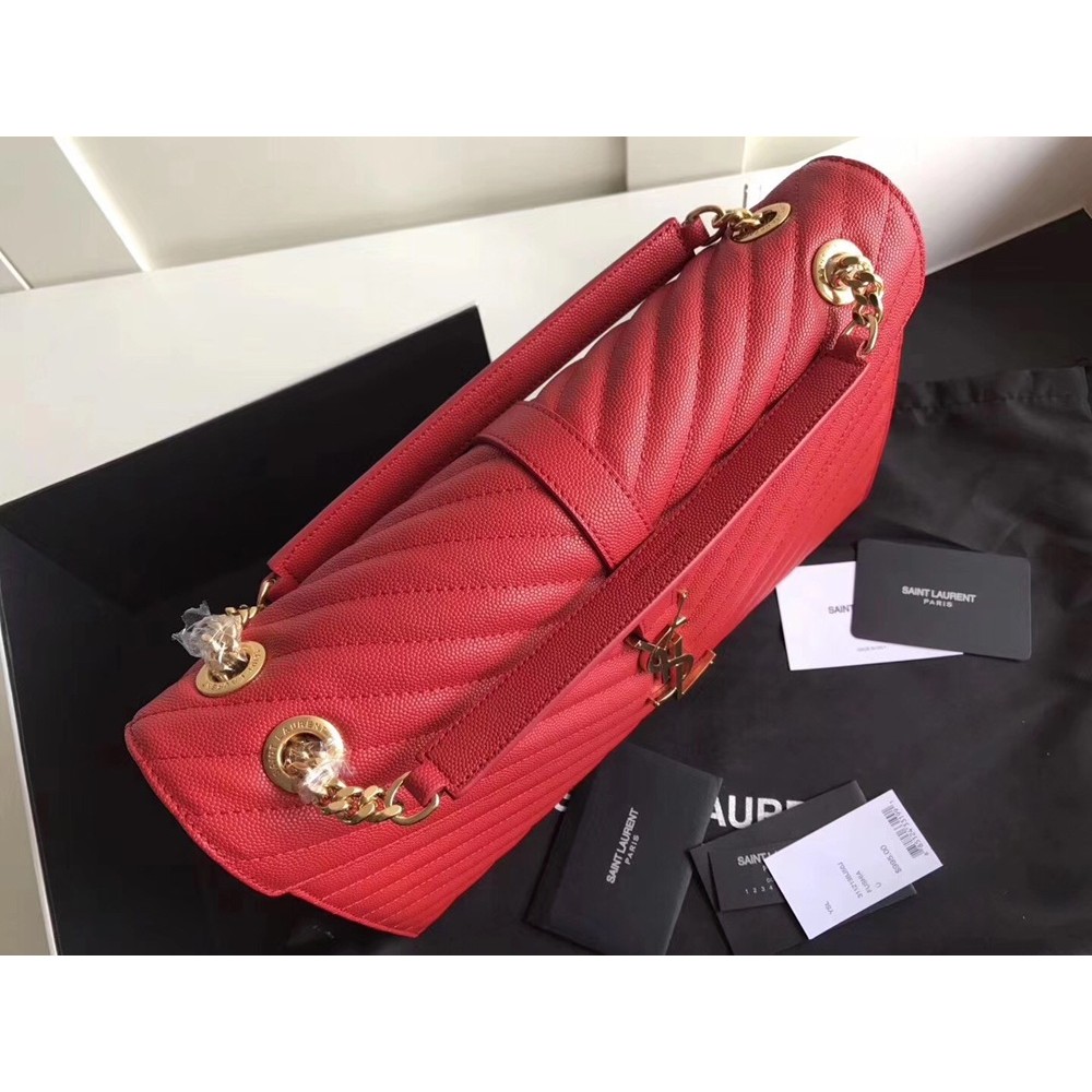 Saint Laurent Large Monogramme Envelope Red Shoulder Bag TDBS28560