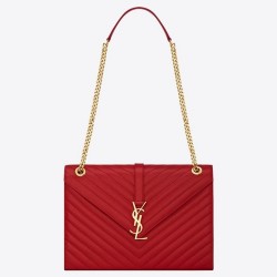 Saint Laurent Large Monogramme Envelope Red Shoulder Bag TDBS28560