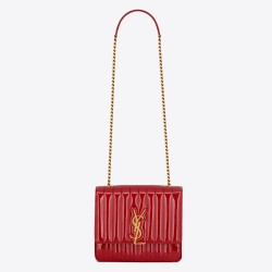 Saint Laurent Large Vicky Bag In Red Patent Leather TDBS28845