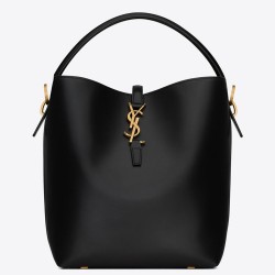 Saint Laurent Le 37 Large Bucket Bag in Black Leather TDBS28513