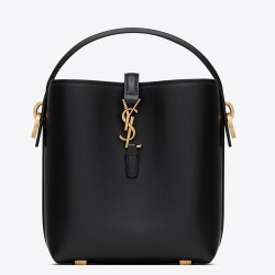 Saint Laurent Le 37 Mini Bucket Bag in Black Leather TDBS28514