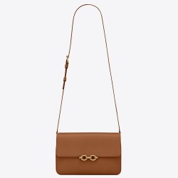 Saint Laurent Le Maillon Bag In Brown Calfskin TDBS28661