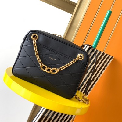 Saint Laurent Le Maillon Small Chain Bag In Black Lambskin TDBS28568