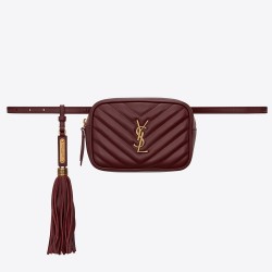 Saint Laurent Lou Belt Bag In Burgundy Calfskin TDBS28507