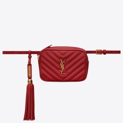 Saint Laurent Lou Belt Bag In Red Matelasse Leather TDBS28508