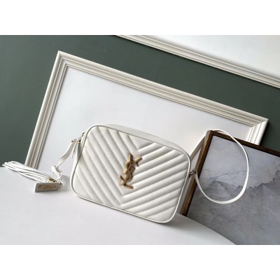 Saint Laurent Lou Camera Bag In White Leather TDBS28577