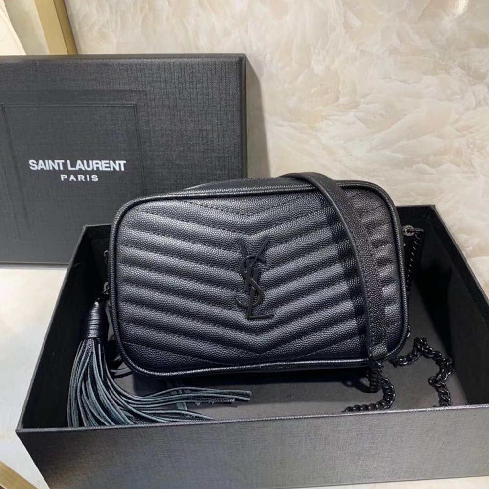 Saint Laurent Lou Mini All Black Bag TDBS28670