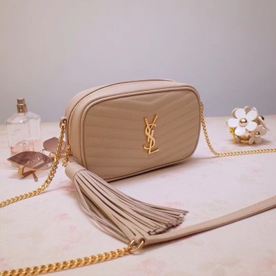 Saint Laurent Lou Mini Bag In Powder Grained Leather TDBS28671