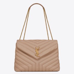 Saint Laurent Loulou Medium Bag In Beige Matelasse Leather TDBS28673