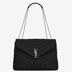 Saint Laurent Loulou Medium Bag In Noir Matelasse Leather TDBS28676