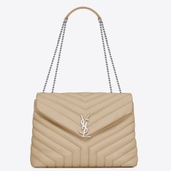 Saint Laurent Loulou Medium Bag In Powder Matelasse Leather TDBS28677