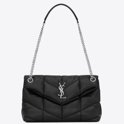 Saint Laurent Loulou Puffer Small Bag In Black Lambskin TDBS28734