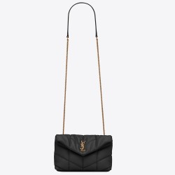 Saint Laurent Loulou Puffer Toy Bag In Black Lambskin TDBS28741