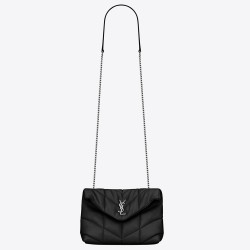 Saint Laurent Loulou Puffer Toy Bag In Noir Lambskin TDBS28742