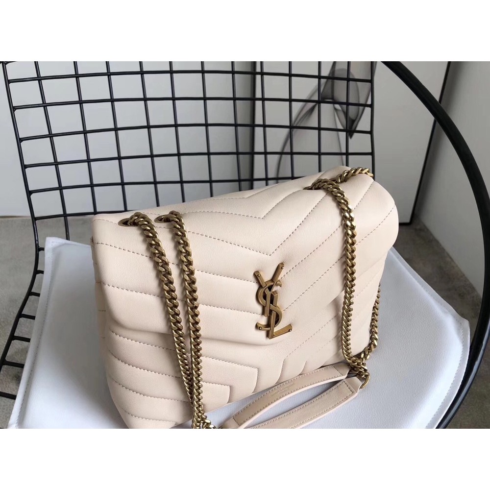 Saint Laurent Loulou Small Bag In Beige Matelasse Leather TDBS28679